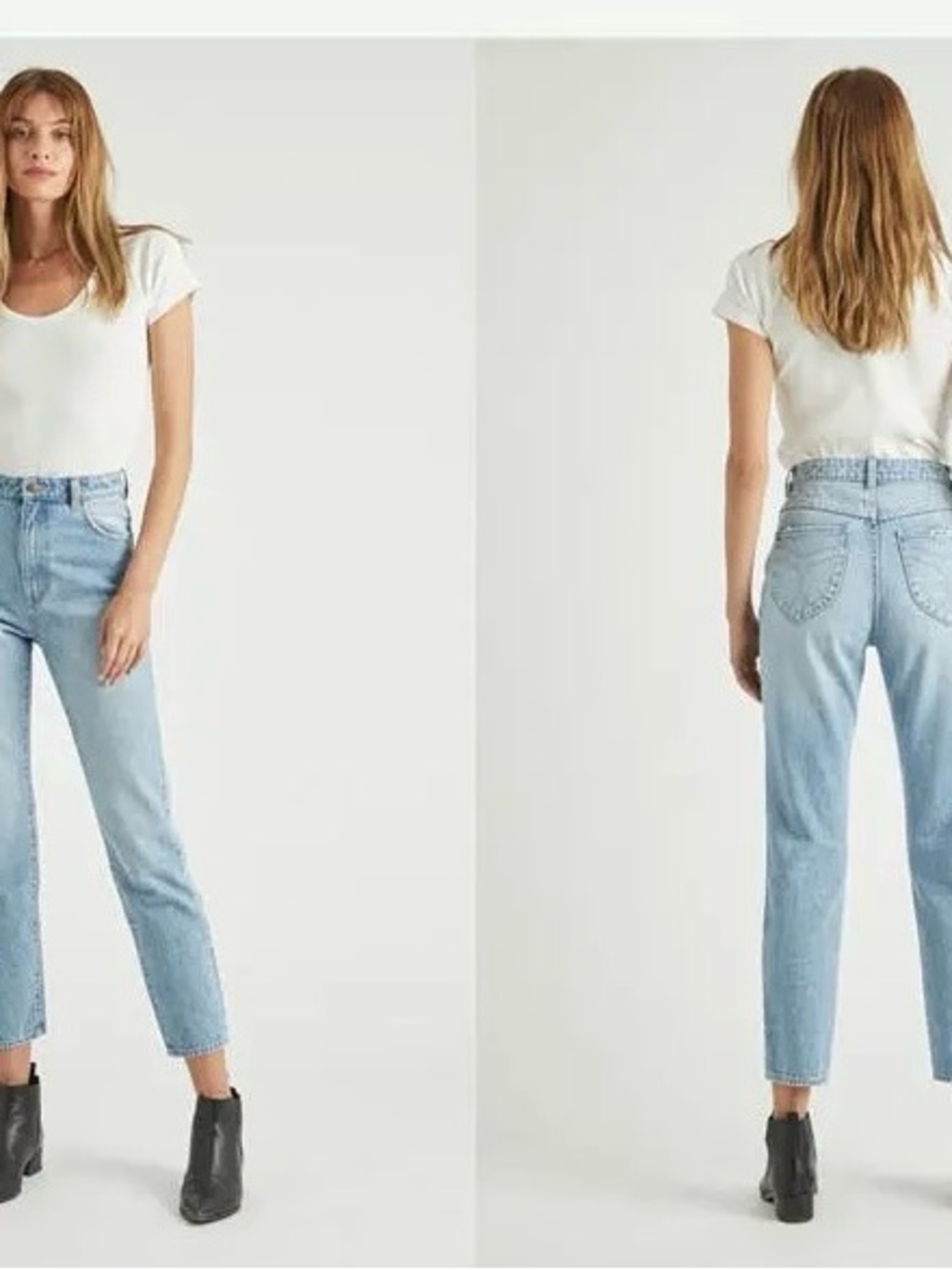ROLLA'S Light Blue High-Rise Cropped Straight Jeans